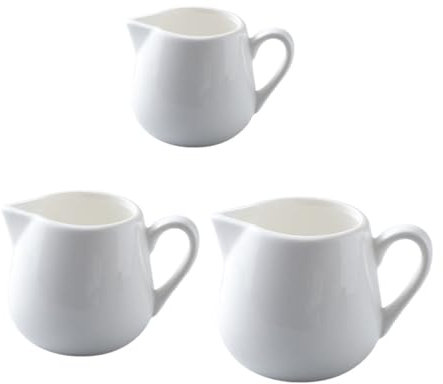 Amosfun Set 3 Pezzi Brocche Per Latte e Contenitori Per Marmellata in Ceramica Manico, Capacità 50ml 100ml 240ml, Multifunzione Per Cucina, Bar e Colazione