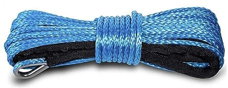 Synthetisches Windenseil, Langlebiges 15 m langes 6 mm/4,8 mm 10000 lbs synthetisches Windenseil-Bergungskabel for Allrad-ATV-SUV-LKW-Bootswinden-Abschleppseil für ATV UTV-Winden, LKW, Boot(Red 6mm)