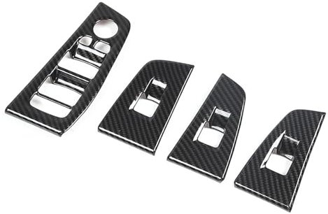 AZSHIW Compatible avec BMW Série 1 Série 2 F40 F44 2020-2023 ABS Style Fibre de Carbone Cadre de Levage en Verre Automatique Couverture décorative Accessoires intérieurs(Carbon Fibre)