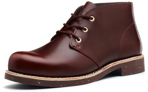 SL-Saint Botas Chukka Clásicas Hechas a Mano Para Hombres Moda Cuero de Vaca Genuino Zapatos Cómodos Con Cordones