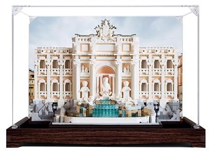 Vitrina acrílica para Lego 21062 Trevi, modelo Roma, caja expositora de 3 mm a prueba de polvo, vitrina compatible con Lego 21062 (modelo no incluido) (fondo de construcción D)