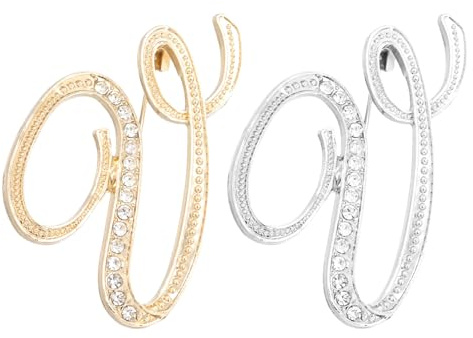 PATIKIL Brief Brosche Pins, Stück Buchstaben Strass Perle Broschen Set Metall Kristall Alphabet A-Z Reversnadel für Damen Schmuck Geschenk Anzug Kleidung Hut Kleid,