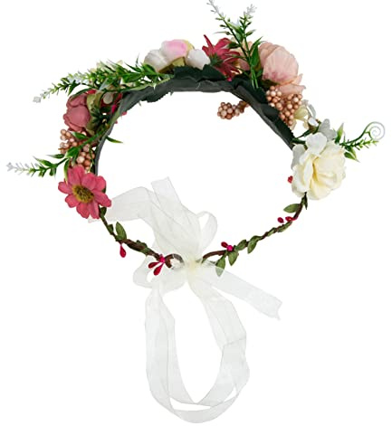 NIYANGLE Blumenkranz Haarschmuck für Braut Handgefertigtes Stirnband aus Kunstblumen für Hochzeiten Brautjungfern und Fotoshootings Eleganter Kopfschmuck für Besondere Anlässe