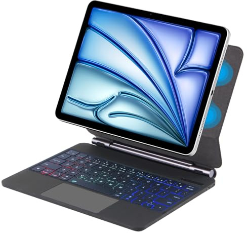 FIABANO Magic Keyboard per iPad Pro 11 (1a generazione/2a generazione/3a generazione/4a generazione), tastiera Bluetooth wireless | Trackpad con supporto magnetico e display di alimentazione