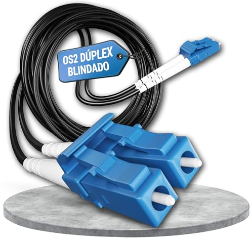 Conectra® – Cavo in fibra ottica corazzato OS2 da 40m LC/UPC a LC/UPC duplex monomodale 9/125 µm nero LSZH 1G/10G/25G/40G/100G schermato LC-LC per uso interno ed esterno (lunghezza 40 metri)