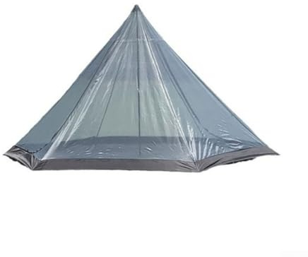 Tienda de campaña hexagonal, parte inferior de tela Oxford impermeable y cuerpo de malla, construcción de poste de aluminio, almacenamiento compacto para aventuras al aire libre