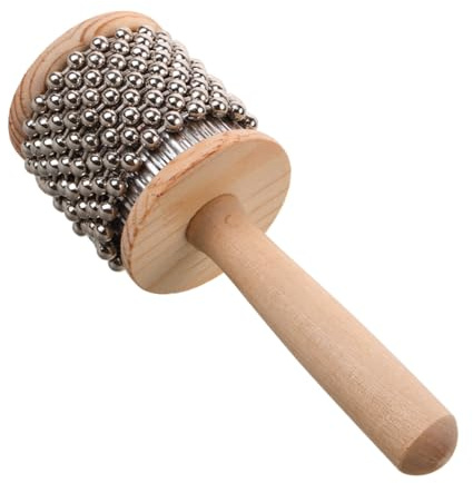MUELODSIC Cabasa de Madera Natural Instrumento de Percusión para Juguete Musical Ligero Portátil con Sonido Claro y Bordes Suaves Seguro para Manos