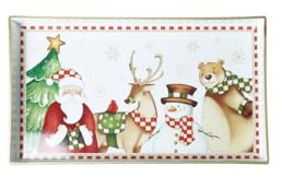 Brandani Vassoio Rettangolare “Racconti” – Gomma EPR, 34×19×3 cm, Decori Natalizi, Collezione Racconti.