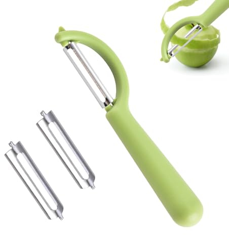 P-Schäler für Tupper Set,Sparschäler für Tupper mit Ersatzklingen,Scharfer Sparschäler Kartoffelschäler,Vegetable Peeler,Edelstahl Ersatzklinge Gemüseschäler Kompatibel für Küchengeräten (Kombination)