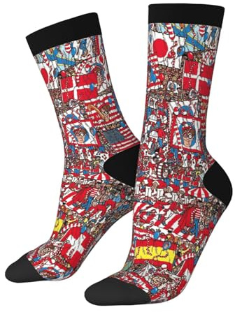 Sports Chaussettes Où Est Charlie ? Fête De Wally Martin Handford Doux Chaussettes Absorbant La Sueur Chaussette Homme Pour Adulte Golf Tennis