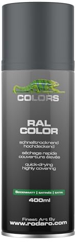 COLORS Sprühlack - 400ml Spraydose - Sprühfarbe für alle Oberflächen, Innen und Aussenbereich, Tolle Deckkraft | RAL7016 - Anthrazit Grau Seidenmatt