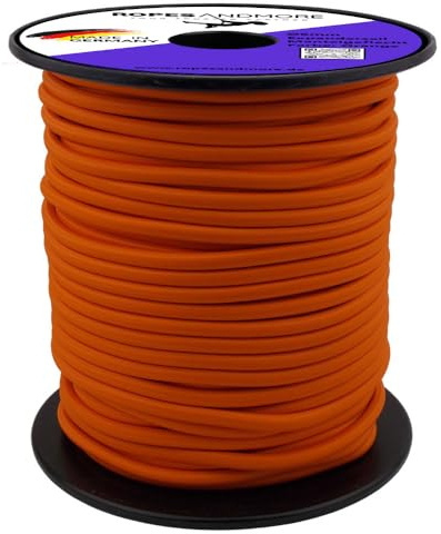 Expanderseil Gummiseil 4mm - 10mm Seil Gummileine Planenseil Gepäckgummi 10m - 100m versch. Farben von Ropes and More (Orange, 8mm- 10m ohne Spule)