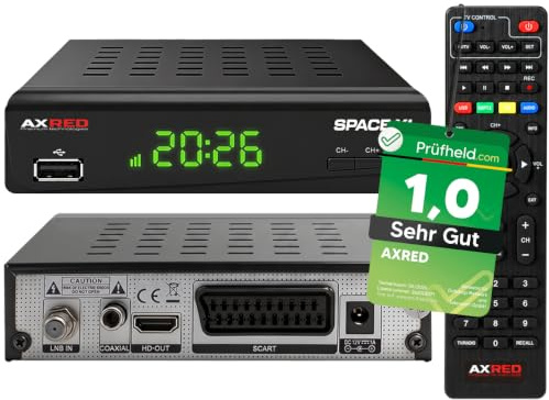 Récepteur satellite AXRED Space X1 HDTV avec fonction d'enregistrement, compatible HD, Full HD, récepteur satellite numérique pour satellite, satellite, TV, récepteur HD, HDMI
