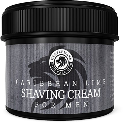 Gentlemans Face Care Club Lime Shaving Cream - Luxury Shave Soap From Gentlemans Face Care Club - Large 90 Day Supply 150ml Pot (Caribbean Lime)