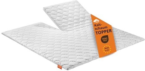 sleepling Split Topper 180x200cm Kaltschaum, Matratzentopper 6cm hoch | Matratzenauflage 180x200 cm, für alle Matratzen und Betten, Made in EU, OEKO-TEX, Waschbar 60 Grad