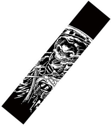 Rayauto 47 x 25,4 cm Sport Outdoor Elektro Skateboard Longboard Dancing Board Double Rocker Board Wasserdicht Diamant Griptape Blatt Aufkleber Deck Sandpapier, Totenkopf