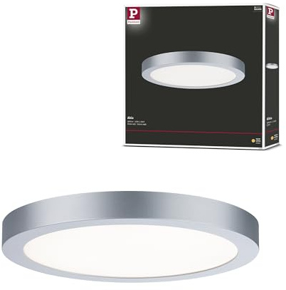 Paulmann 70983 Panel LED Abia, cuadrado, incl. 1x22 W, lámpara de techo, cromo mate, panel luminoso, plástico, luz de techo 2700 K