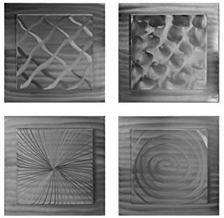 KunstLoft Wanddeko Metall | 100% HANDGEFERTIGT | 74x74x3cm | Wandbild Metall 'Variety of Patterns' | Abstrakte Skulpturen | Schwarz Silber | Wandskulptur | Metalldeko Wand Wohnzimmer