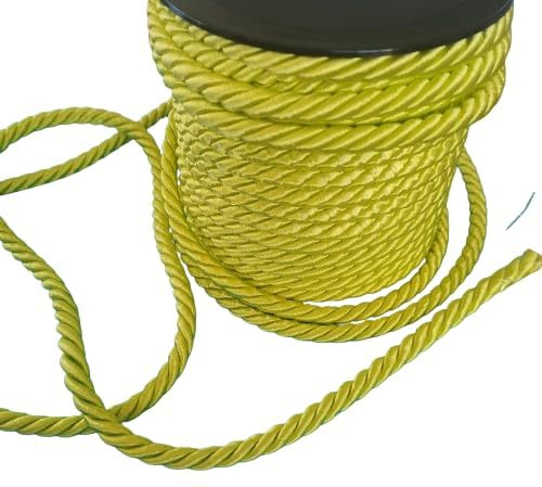 PIZZITALIANI - Cordone Intrecciato 6mm x 25m, Verde Mela – Corda Decorativa Flessibile, Passamaneria, Cordoncino per cucito, Artigianato, Bricolage, DIY e Fai da Te, Made in Italy