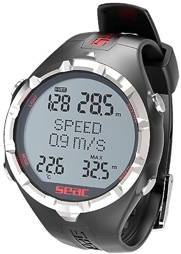 SEAC APNEA, Wrist Mount Computer for Freediving and Spearfishing,Black/red