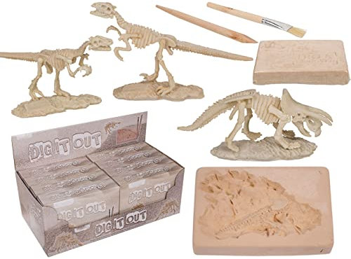 Ausgrabungsset Dino-Skelett mit Pinsel und Meißel Mitgebsel Kindergeburtstag Kinderspielzeug
