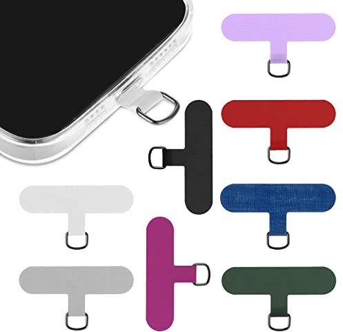 TIESOME 8 Piezas de Parche Universal para Teléfono Celular, Tela de Tela para Teléfono Celular, Almohadilla de Parche de Lona, Accesorio Antipérdida, Anillo de Metal para Correa