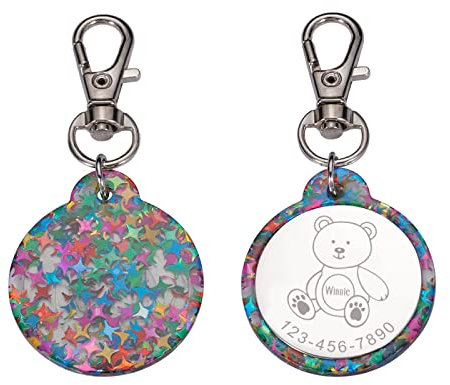 Personalisierte Haustiere Acryl-ID-Tag Personalisierter Hund Katze Buntes Halsband Anti-verlorenes Zubehör Haustier-Namensschild Haustier-ID-Halsband-Tags,Bunt,25 X 38 Mm