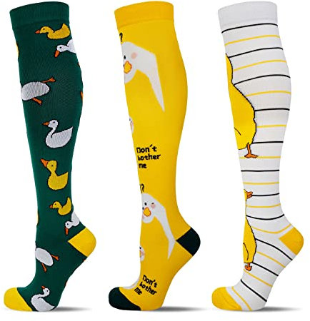 LEOSTEP Compression Socks for Women (3Pair) Knee High Support Stocking Ideal for Nurse, Flight, Sports, Travel, Pregnancy 20-30mmHg