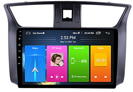 MLXABH Telefono Specchio Link Auto Retromarcia Immagine Macchina di Navigazione GPS, Grande Schermo da 10 Pollici Android 10.0 Car Multimedia Lettore Dvd Radio Audio per Sylphy 2012-2018