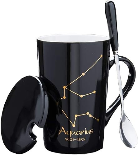 Muggar Twelve Constellation Couple Cups And Mugs Keramisk Kaffe Mjölkkopp Tolv Constellation Mugg Mjölkkaffekopp Kaffekopp (Color : K)