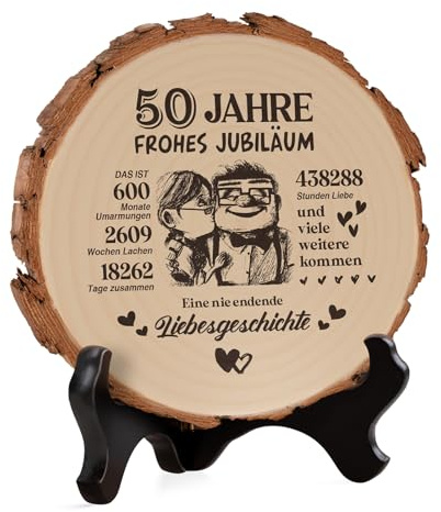 50 Jahrestag Geschenk für Ihn Sie, Holzplakette - Deko Goldene Hochzeit | Goldene Hochzeit Geschenke, 50 Hochzeitstag Geschenke für Frauen Männer Ihn Ehemann Ehefrau, Geschenk Goldene Hochzeit