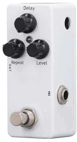 Gitarren-Delay-Pedal, Gitarren-Effektpedal aus Aluminiumlegierung mit LED-Anzeigen, 3 Knöpfe, Steuerung DC 9 V, für E-Gitarre