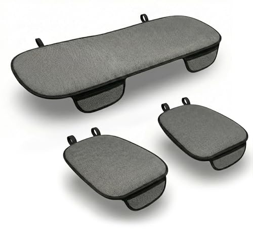 Auto Accessori Lupex - LS28 - Universal Auto Sitzbezüge 3 Stück - Schutz für Vordersitze und hinten, rutschfeste und atmungsaktive Sitzfläche (Silk Ice Grau)