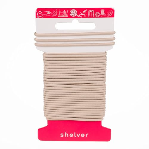 Shelver Cordoncino elastico, nero, bianco, beige, 1 mm-1,5 mm-2 mm-2,5 mm-3 mm, 6 metri