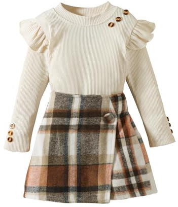 Miipat Completini Bambina Set di Vestiti Primavera Autunno Bambini Ragazze Abiti Maniche Lunghe Pullover con Mini Gonne Set di Abbigliamento Abiti per Ragazze