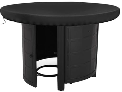 Feuerplatte Abdeckung, Grillplatte Schutzhülle, 420D, 100cm, Schwarz | Wasserdicht Wetterfest Grill Abdeckplane,Feuerstellenabdeckung Rund,Gasgrill Grillabdeckung,Für Feuerplatte Und Grillplatte