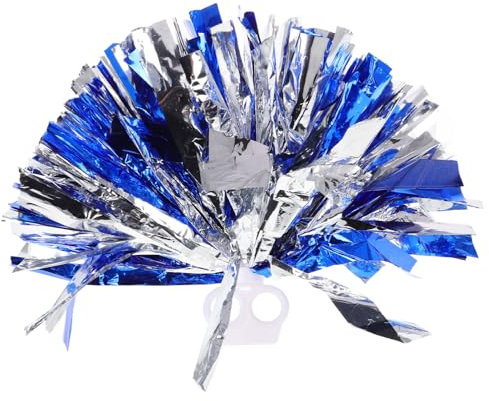 POPETPOP Cheer Poms Metallic-Folie Blau Und Silber Für Erwachsene Für Sportteams Partys Und Tanzaufführungen Mit Komfortablem Griff Und Langlebigem Material