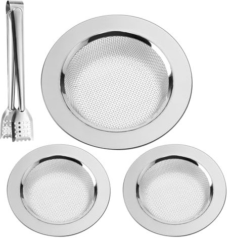 HENGBIRD Juego de 3 coladores de Cocina de Acero Inoxidable, colador para el Pelo, Ducha para baño, diámetro de 7,7 cm y 11cm, Filtro de desagüe, tapón para Fregadero de Cocina