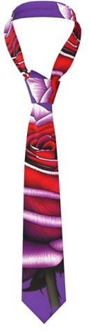 Oudrspo Corbata de negocios para hombre con estampado de rosa fucsia Corbata de negocios adecuada para reuniones de negocios diarias y uso laboral
