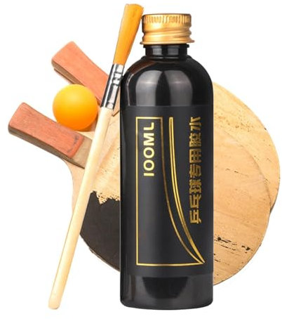 Klebeset für Tischtennisschläger | 100 ml Tischtenniskleber mit Pinsel, Speed ​​Liquid Super, Klebeflüssigkeit für Tischtennisschlägergummi, Tischtennisschläger-Montagekleber |. Es wird mit einer Bürs