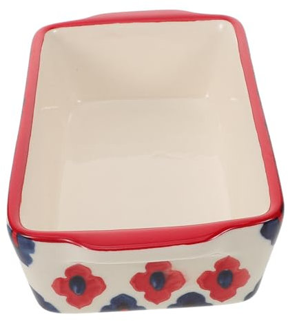 Cabilock Teglie per Dolci Rettangolari Teglia da Forno in Ceramica Doppio Manico Forno Adatto al Microonde