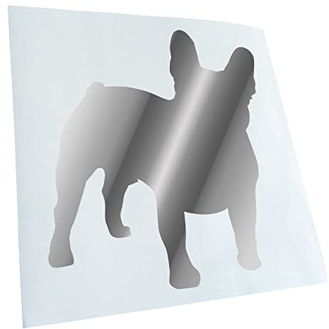 Kiwistar - Autoaufkleber - Chrom - 10x10cm Französische Bulldogge Hund Aufkleber für Auto, Laptop, Fahrrad, LKW, Motorrad mehrfarbig JDM Decal Racing