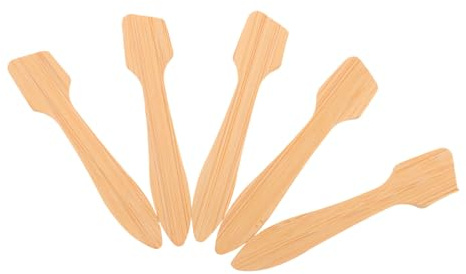 Beaupretty 5pcs Mini Bamboo Makeup Spatulas Cosmetic Face Mask Mixer Tool Small Wooden Facial Skincare Mixing Spoons for Beauty Treatments
