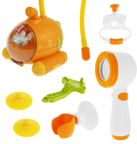 Baby Badespielzeug Ab 1 2 3 4 Jahr mit Saugnapf Badewannenspielzeug Baby mit Auswechselbare Massagekammdüse U-Boot-Form Badewannen Spielzeug zum Babybaden