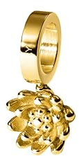 Purelei Birth Flower Charms – Geburtsmonat Anhänger - Symbol für Treue & Weisheit -Edelstahl vergoldet - für Charmketten und Armbänder