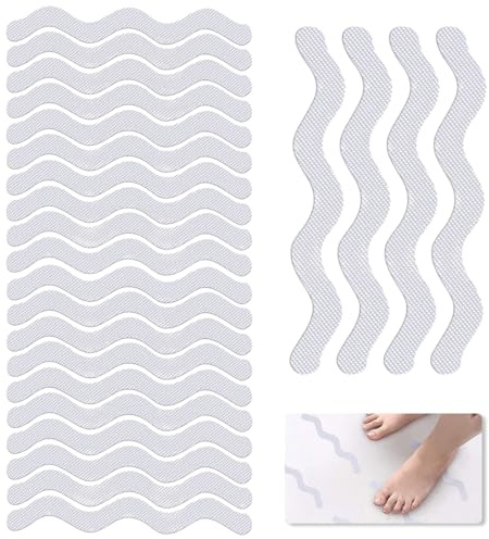 24 Pcs Non Slip Shower Stickers,Anti Slip Bath Mat Bathtub Adhesive Anti-Slip Strips Bathroom Wall Pads Grip Floor Stair Sticker Antislip Safety Accessories Clear Mats Newborn,for Slippery Surfaces