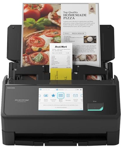 ScanSnap iX2500 Schwarz – Ultraschneller Duplex-Scanner mit 45 S./Min., 100-Blatt-ADF, 600 DPI, 5″ Touchscreen, WLAN/Bluetooth/USB-Konnektivität