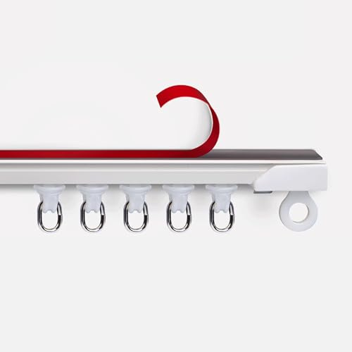 Ultra-Thin Ceiling Curtain Tracks Aluminum Single Curtain Track Ceiling Mounted Rail Room Divider for Living Room/Bedroom(Black,1.7m(5.6ft))