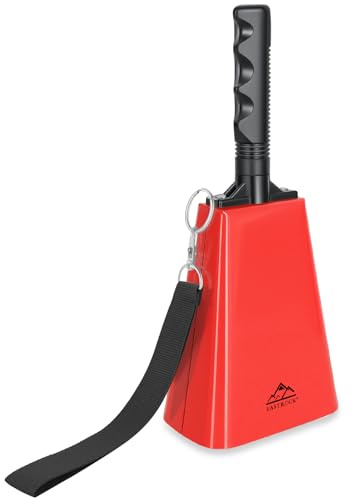 EASTROCK 10 Inch Red Cow Bell Noise Makers with Handle for Cheering Events