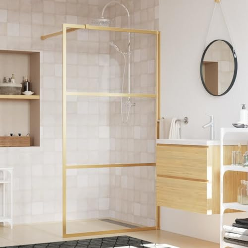 Générique Paroi de Douche avec Verre ESG Transparent doré 100x195 cm, Quincaillerie, Plomberie, Pièces & matériel de plomberie, Pièces de douches, Panneaux de Douche, Or, (Poids 26.4KG)